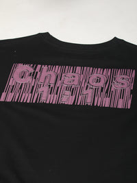 Chaos Print Black Half Sleeve T-Shirt