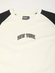 NewYork Cream Half Sleeve T-Shirt
