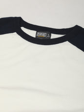 White Navy Half Sleeve Raglan T-Shirt