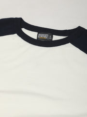 White Navy Half Sleeve Raglan T-Shirt