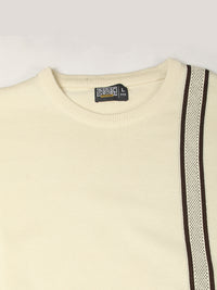 Cream Toronto Line Flat-Knit Half Sleeve Polo T-Shirt
