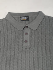 Cable Flatknit Dark Grey Half Sleeve Polo T-Shirt