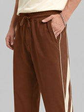 Athletic Tape Brown Baggy Fit Trackpant