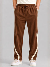 Athletic Tape Brown Baggy Fit Trackpant