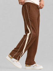 Athletic Tape Brown Baggy Fit Trackpant