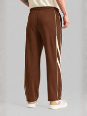 Athletic Tape Brown Baggy Fit Trackpant