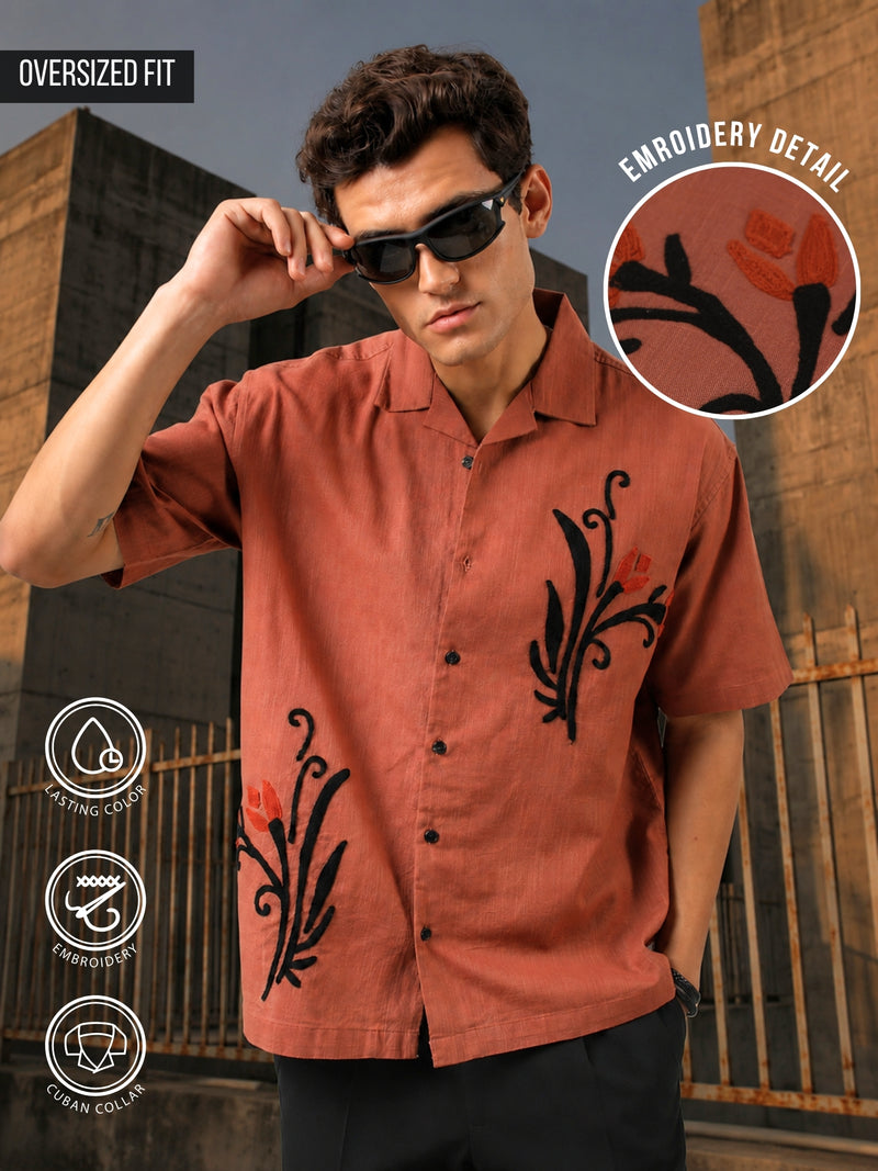 Burnt Botanica Rust Shirt