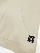 Half Zipper Beige Full Sleeve Sweatshirt