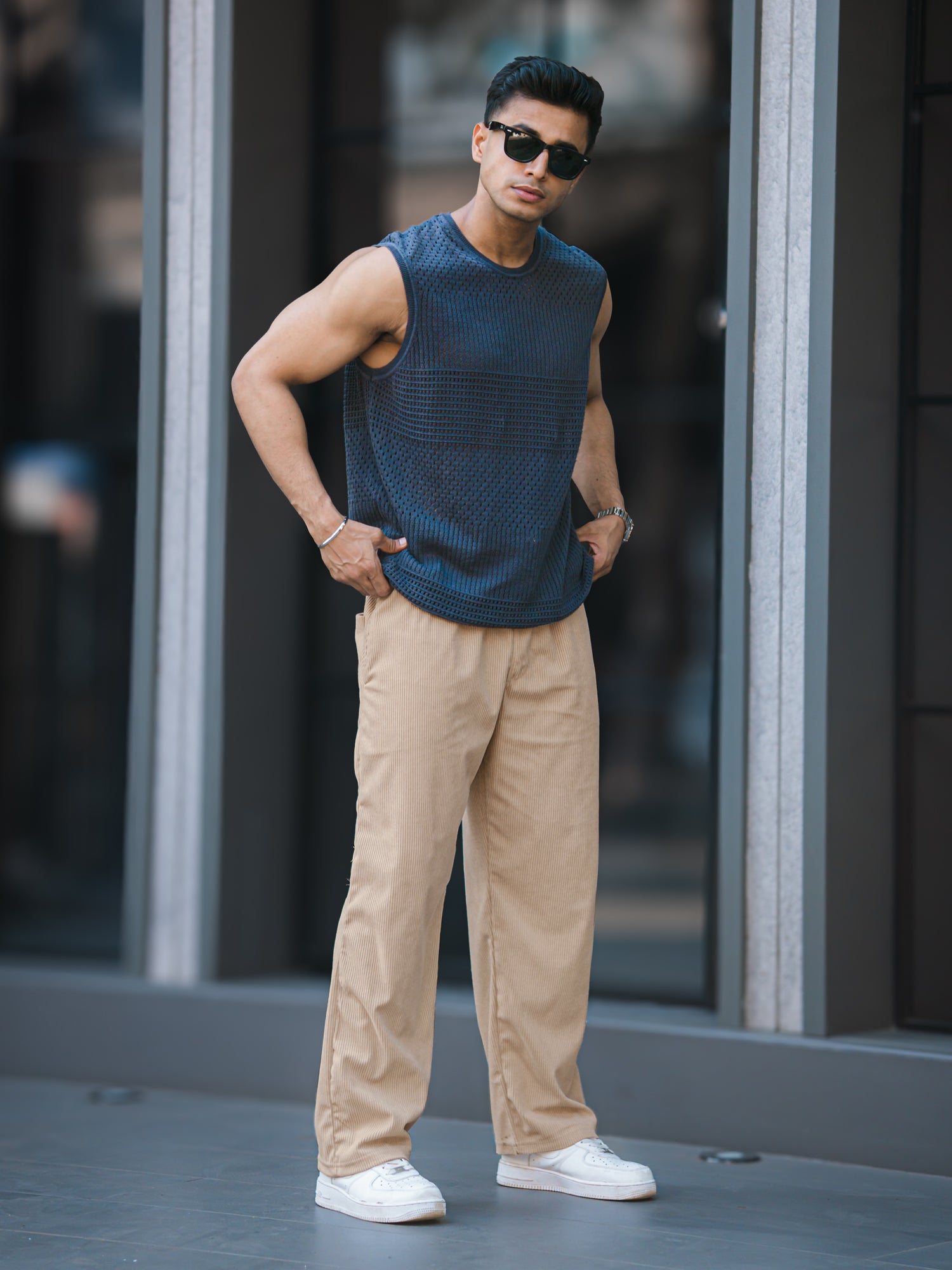 Baggy Fit Beige Corduroy Pant