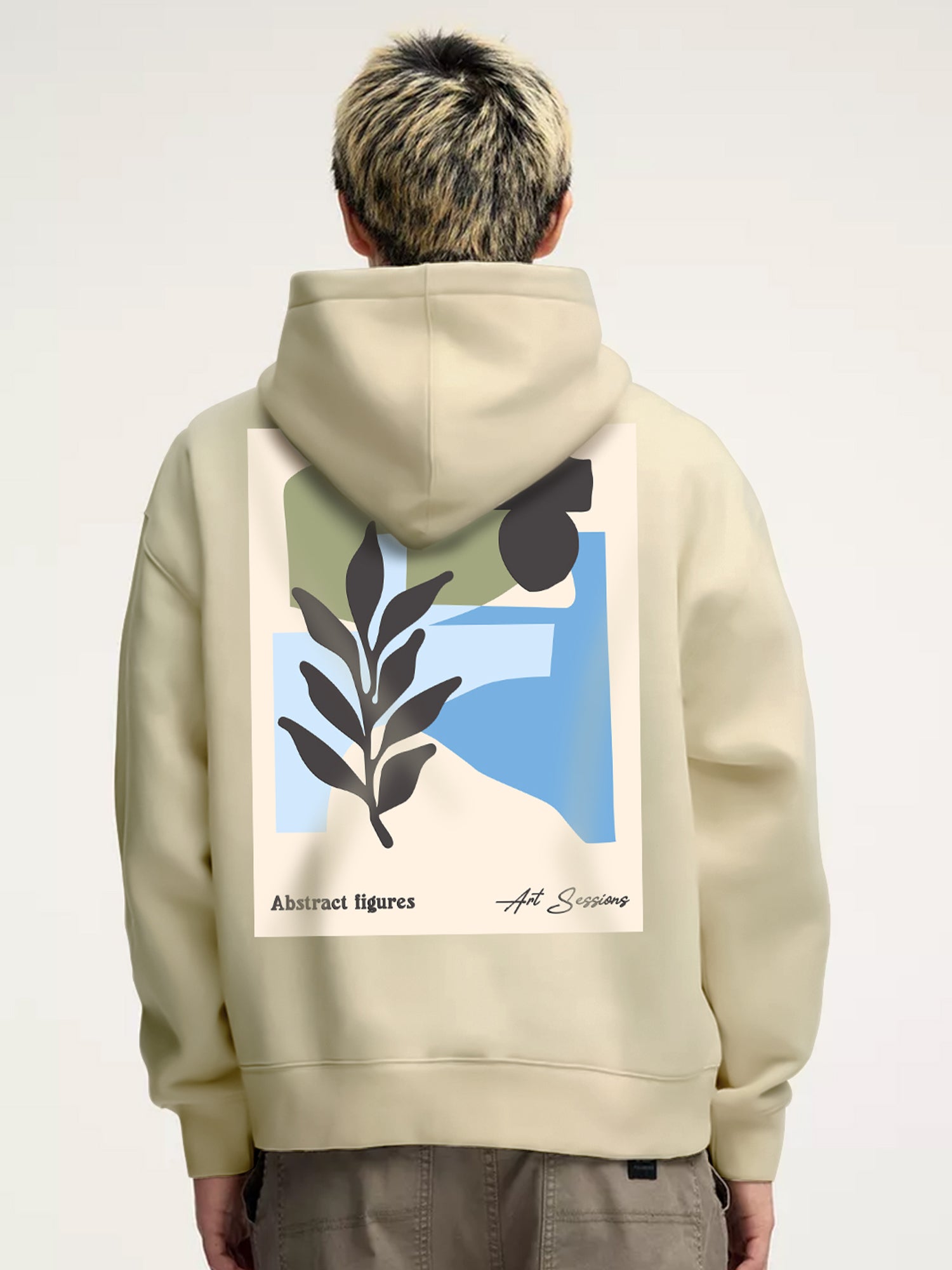 Abstract Beige Sweatshirt