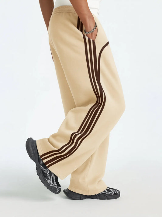 Baggy Fit Side Taped Biscuit Pant