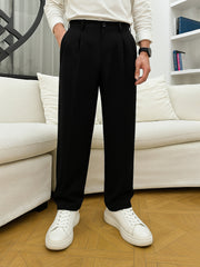Korean Black Elastic Trouser