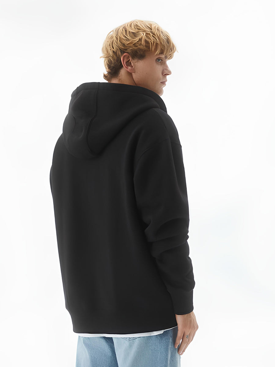 Black full sleeve monochrome cozy cut sweatshirt for men - view 3