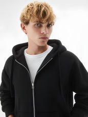 Monochrome Black Cozy Cut Hoodie Full Sleeve Sweatshirt