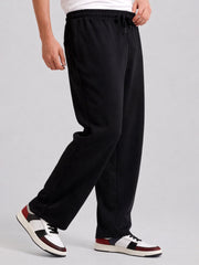 Canvas Baggy Fit Black Track Pant