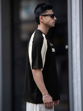 Speed Black Raglan Half Sleeve T-Shirt