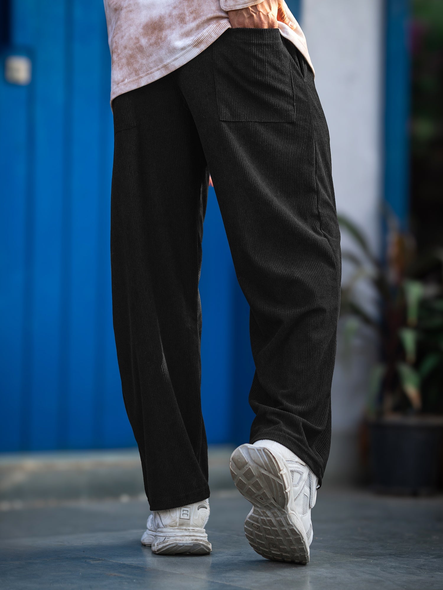 Baggy Fit Black Corduroy Pant