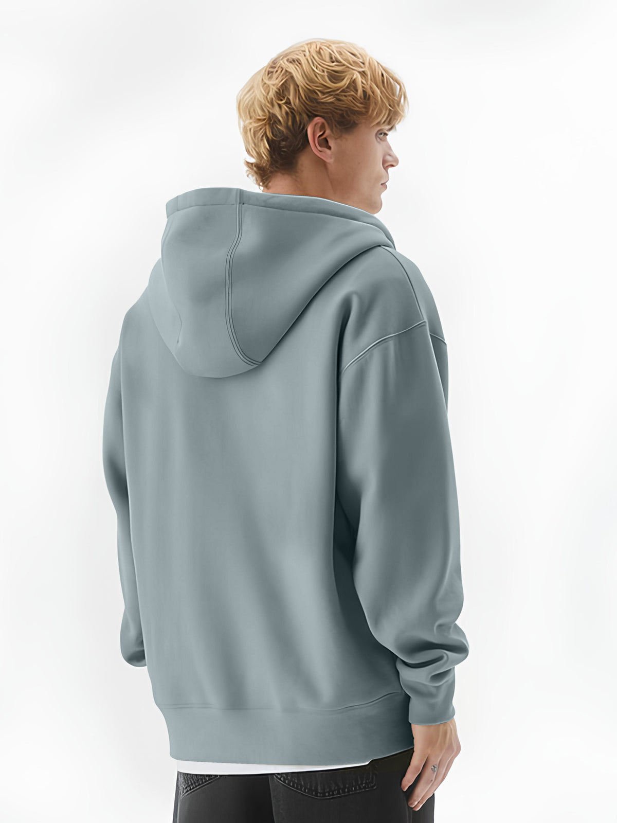 Monochrome Light Grey Cozy Hoodie - Image 3