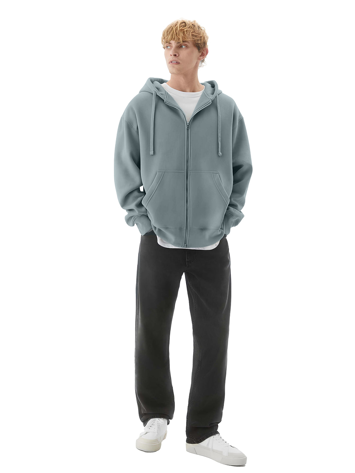 Monochrome Light Grey Cozy Hoodie - Image 5