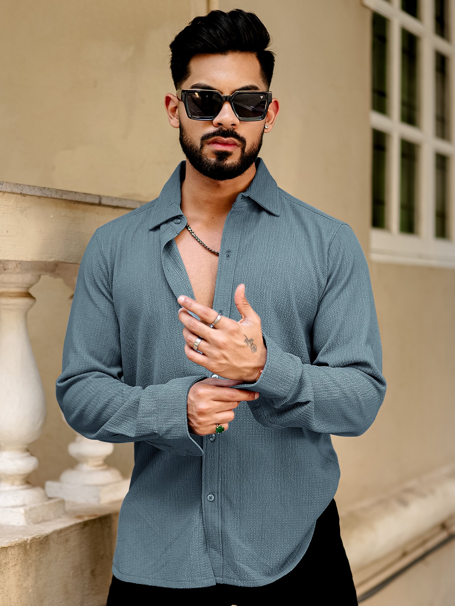 Bubble Blue Full Sleeve Shirt