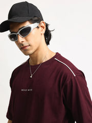 Bold Moves Maroon Half Sleeve T-Shirt