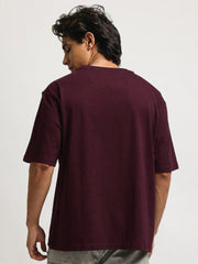Bold Moves Maroon Half Sleeve T-Shirt