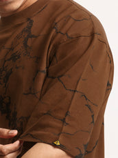 Strom Spray Print Brown Half Sleeve T-Shirt