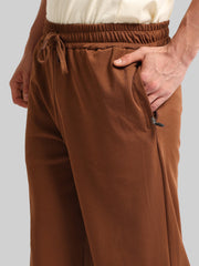 Canvas Baggy Fit Brown Track Pant