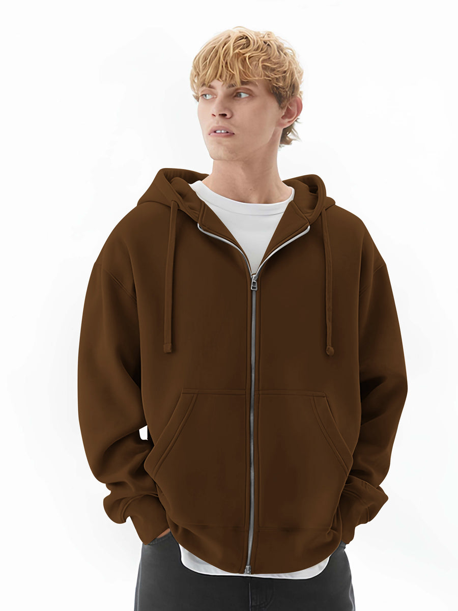 Brown full sleeve monochrome cozy cut sweatshirt for men - view 2