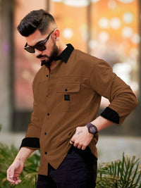 Brooklyn Knit Brown Full Sleeve Shirt