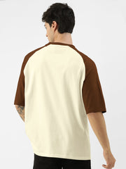 Boston Beige Brown Oversized Half Sleeve T-Shirt