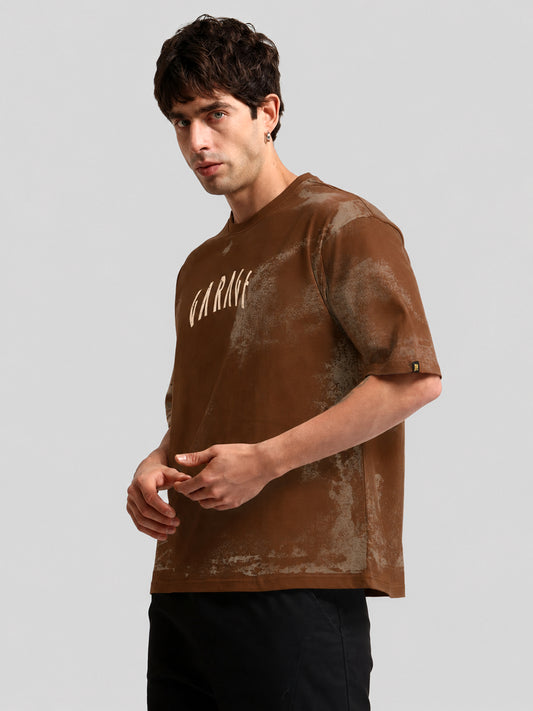 Garage Brown Half Sleeve T-Shirt