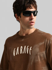 Garage Brown Half Sleeve T-Shirt
