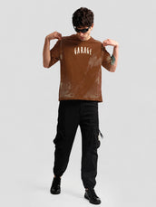 Garage Brown Half Sleeve T-Shirt
