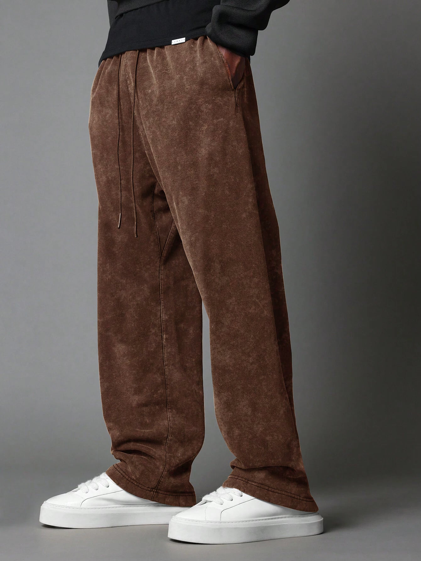 Optic Acid Wash Brown Baggy Fit Pant