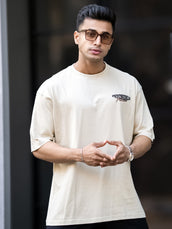 Embroidery & Print Biscuit Half Sleeve T-Shirt