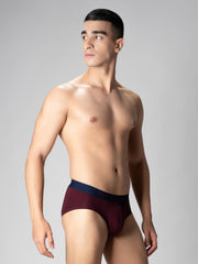 Cotton Burgundy Brief
