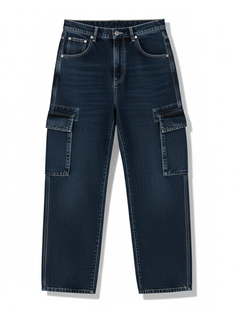Baggy Navy Cargo Denim