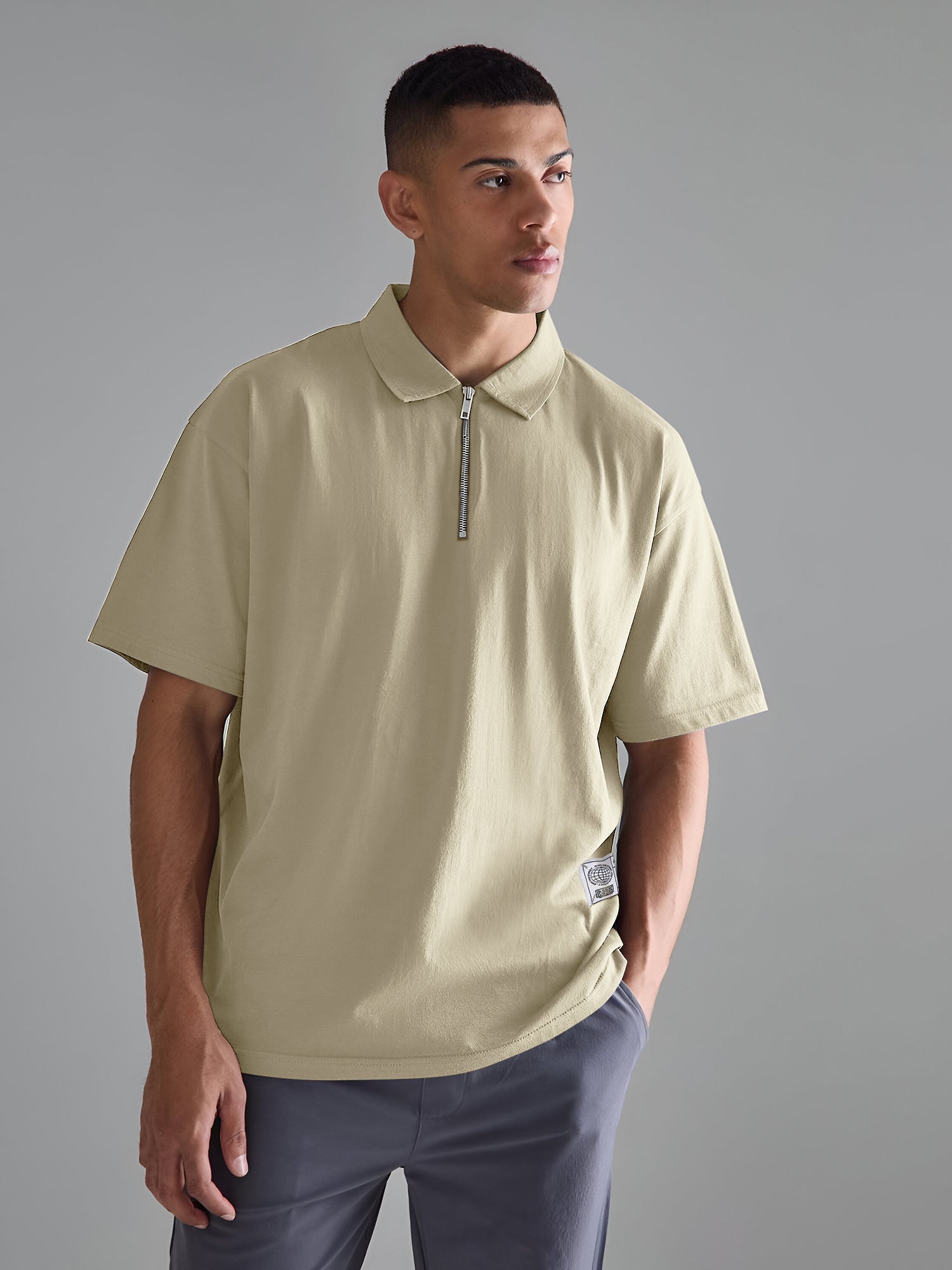 Updated Basics Beige Polo T-Shirt