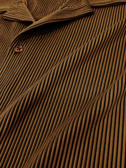 Stripe Textured Brown Half Sleeve Shirt