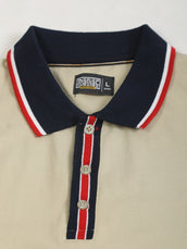 Tricolor Biscuit Half Sleeve Polo T-Shirt