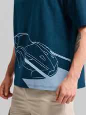 Race Car Teal Blue, Cyan Half Sleeve T-Shirt