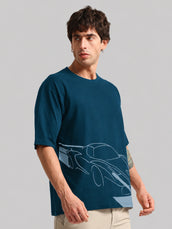 Race Car Teal Blue, Cyan Half Sleeve T-Shirt
