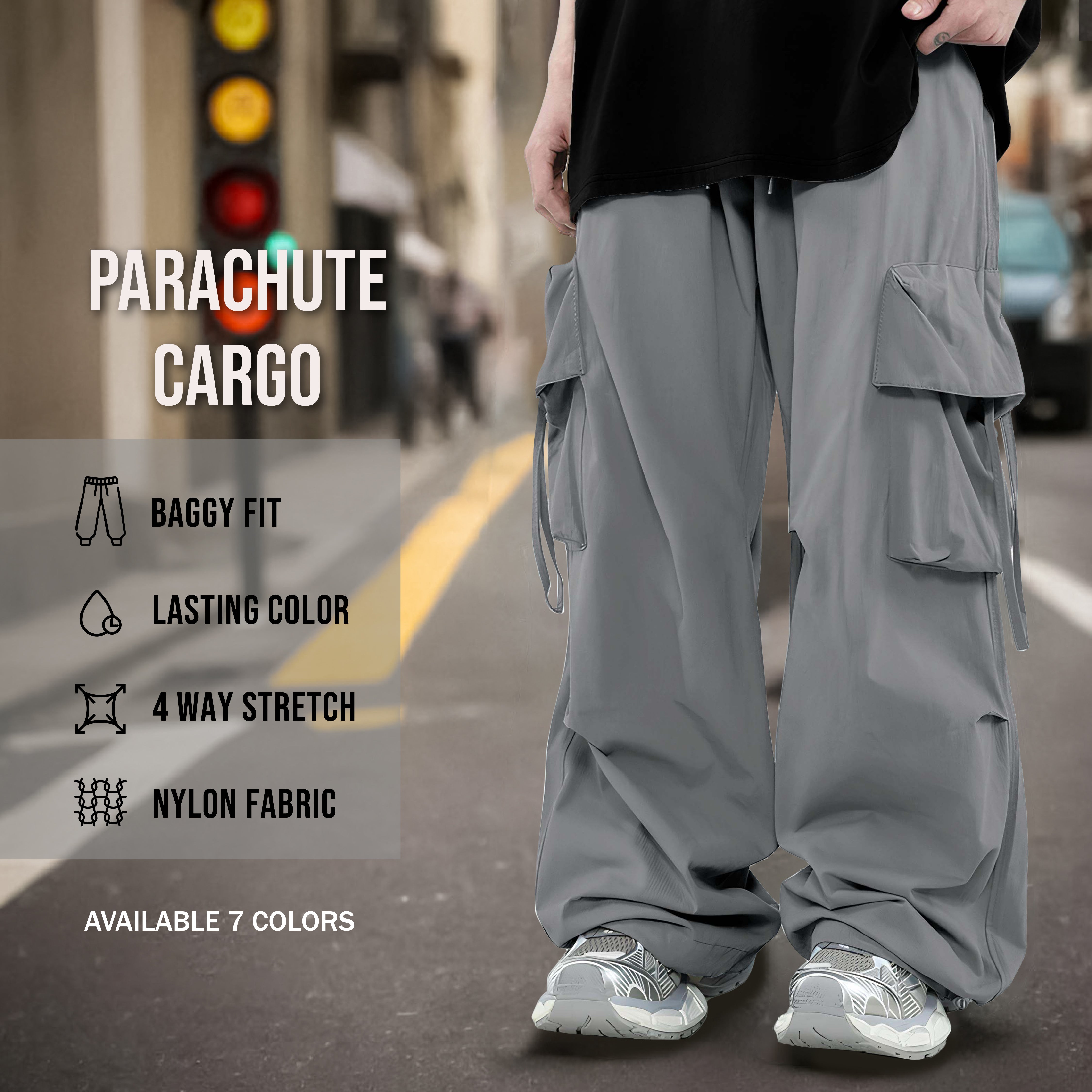 Parachute Umbrella Pocket Cement Grey Cargo