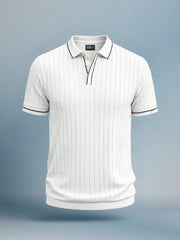 Golfknit White Flatknit Half Sleeve Polo T-Shirt