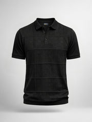 Pointel FlatKnit Cotton Black T-Shirt