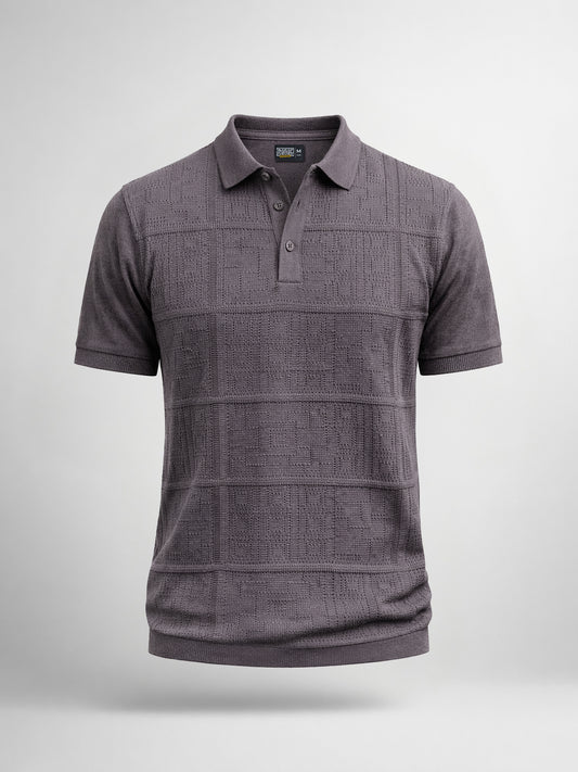 Pointel FlatKnit Cotton Dark Grey Half Sleeve T-Shirt