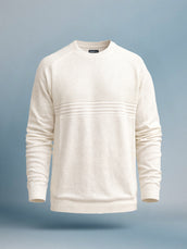 Dobby Knit Cream Full Sleeve T-Shirt