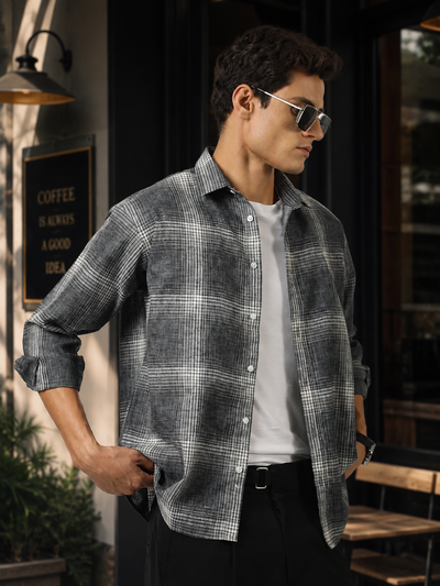 Graphite Plaid Dark Grey Shirt