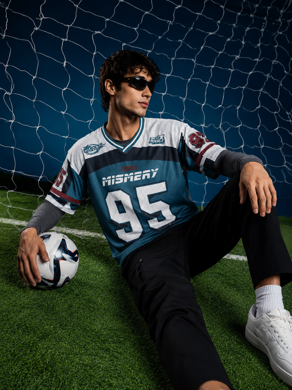 Mesh Jersey Teal Blue Tshirt